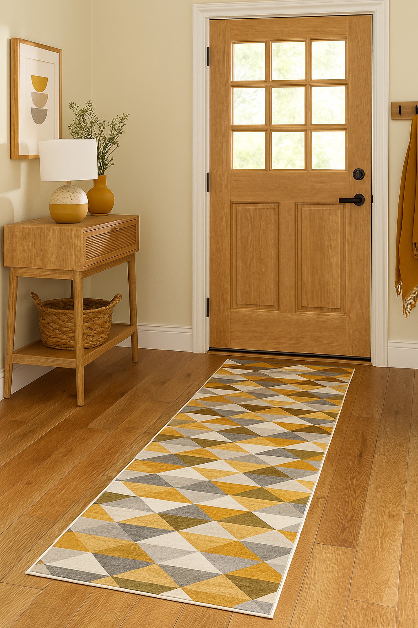 Savannah Mid-Century Modern Geometric Yellow Rug