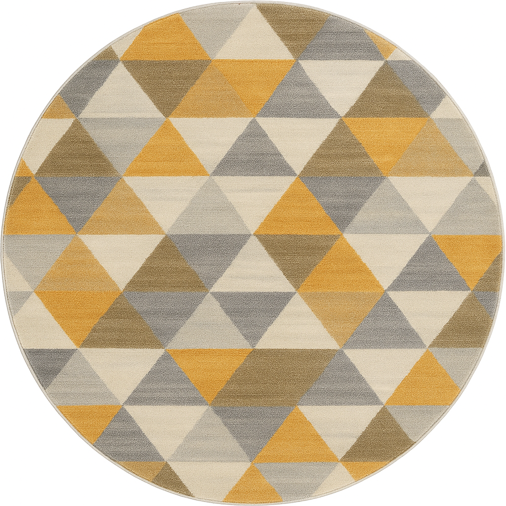 Tapis jaune géométrique moderne du milieu du siècle Savannah