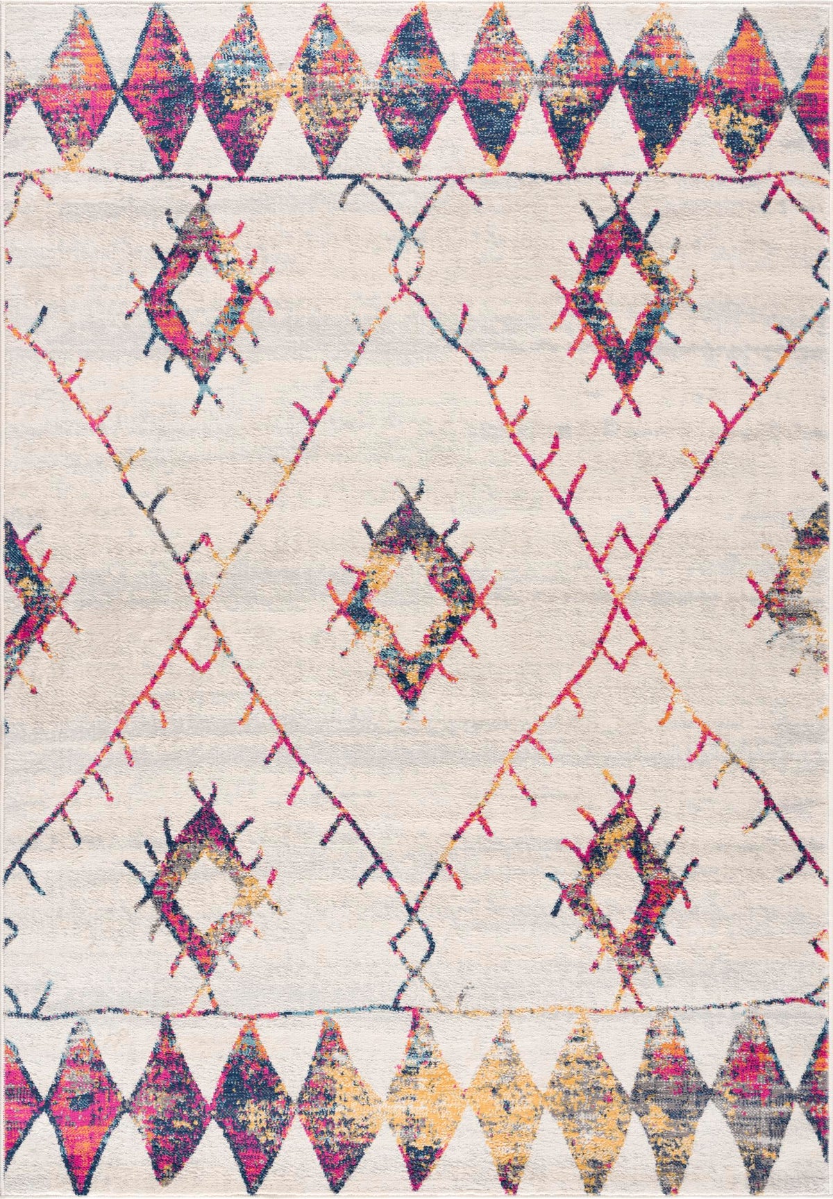 Kenza Boho Traditional Beige Indoor Rug