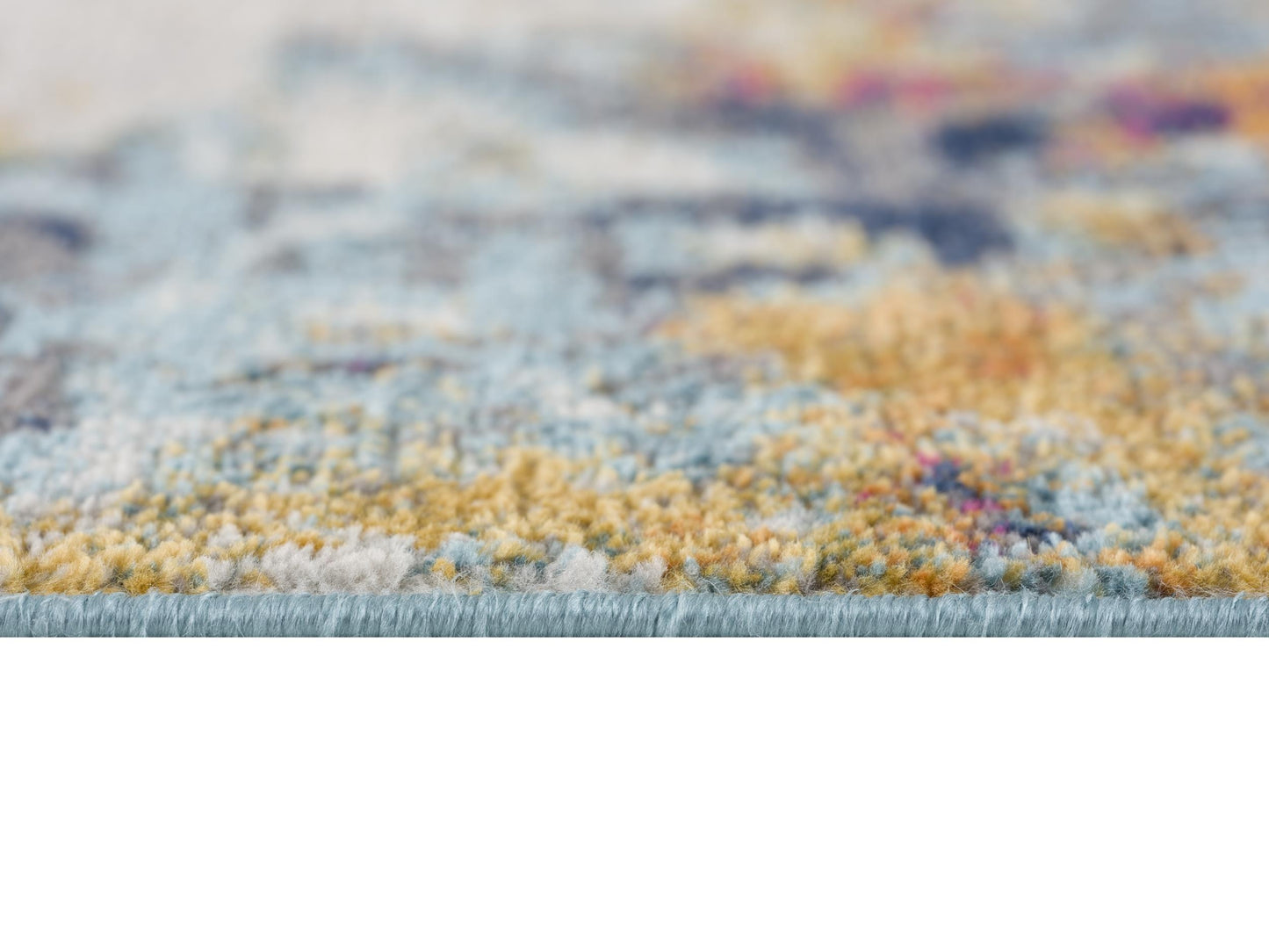 Ziya Abstract Distressed Contemporary Yellow and Blue Indoor Rug-18