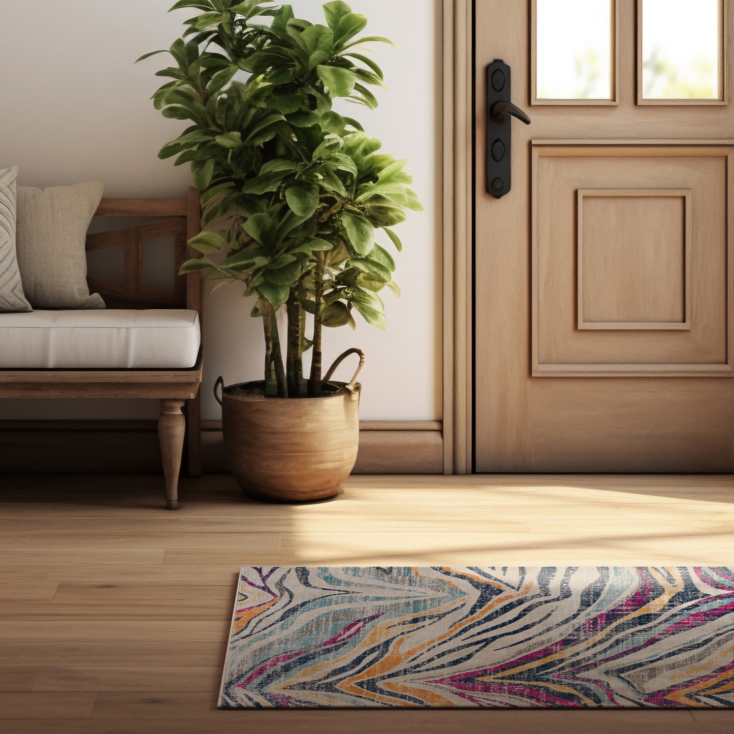 Alfombra Savannah Boho Zebra Beige