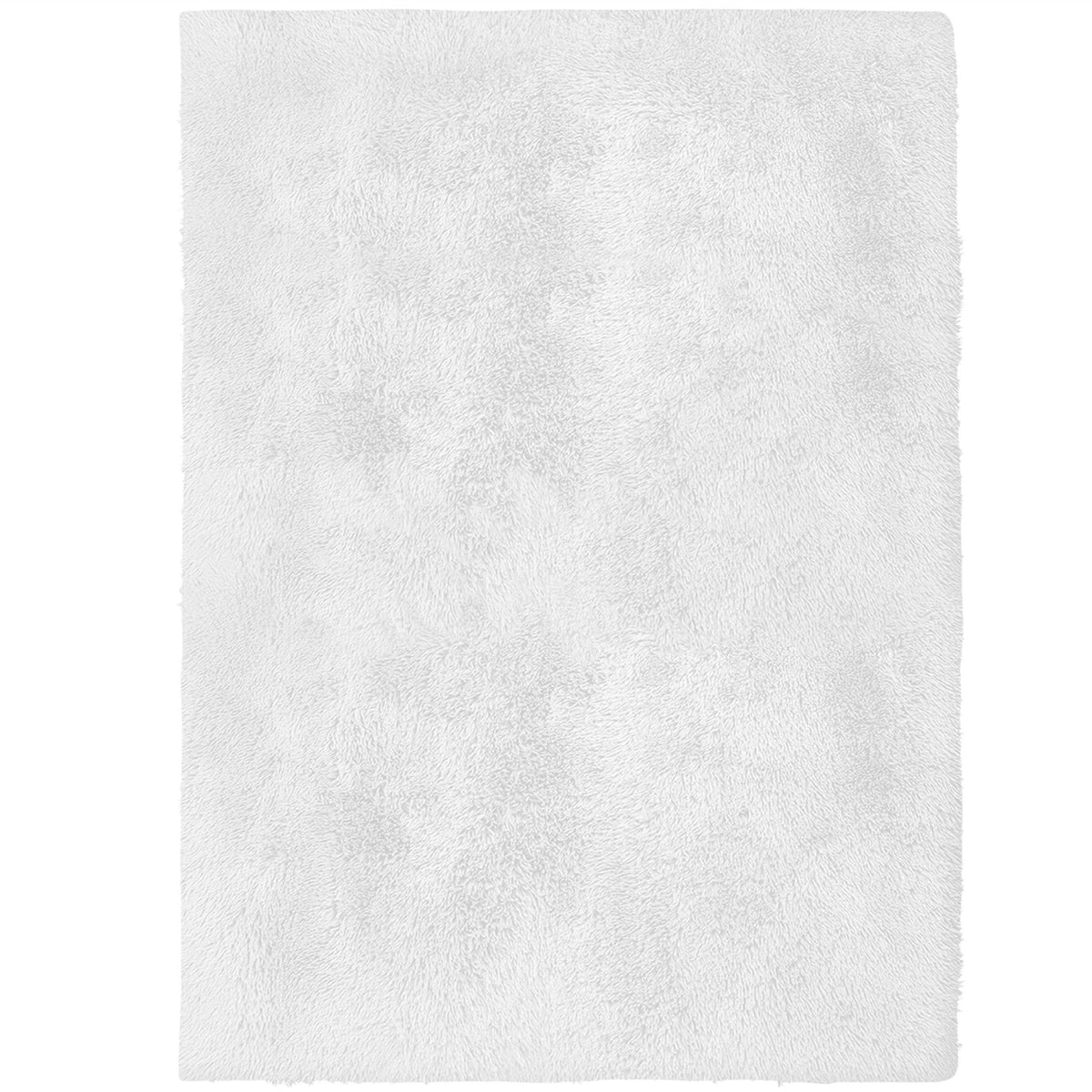 Alba Solid Contemporary White Plush Indoor Rug