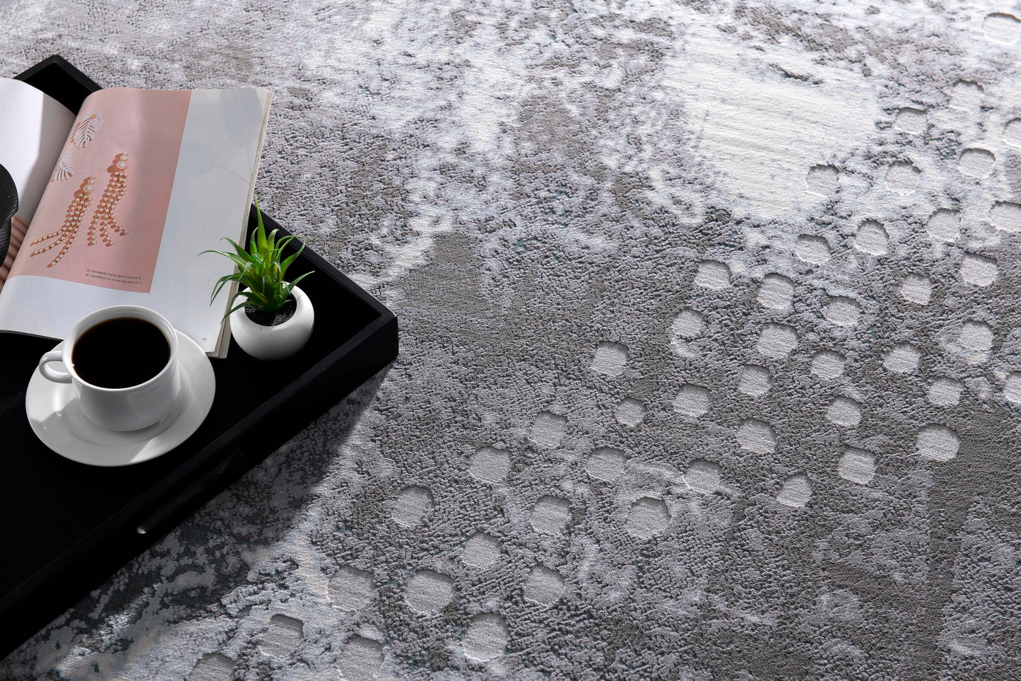 Alfombra abstracta escandinava gris Oasis