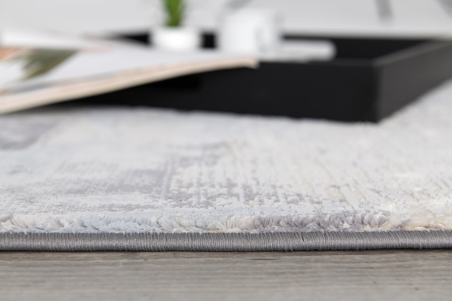 Alfombra contemporánea gris abstracta Oasis