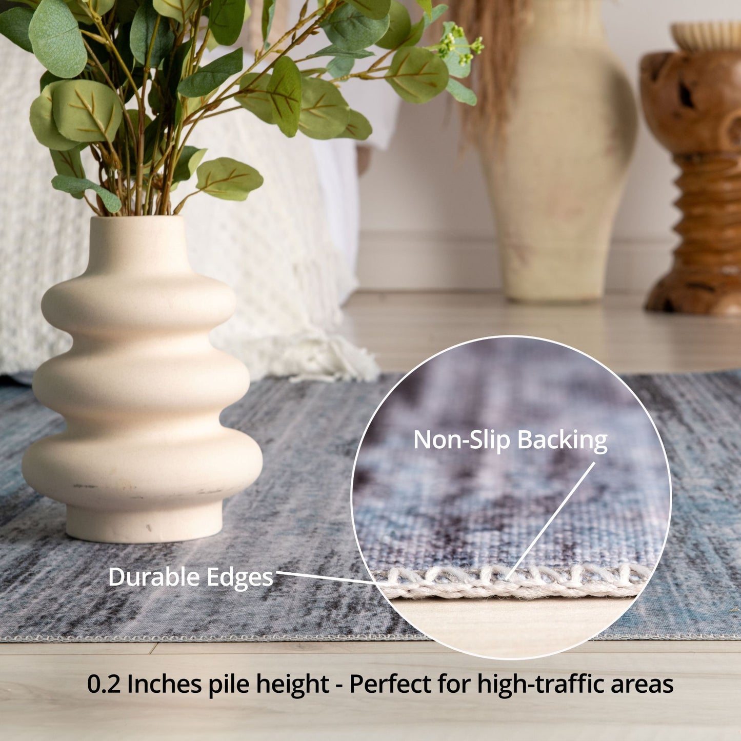 Tapis bleu transitionnel Emir Sud-Ouest