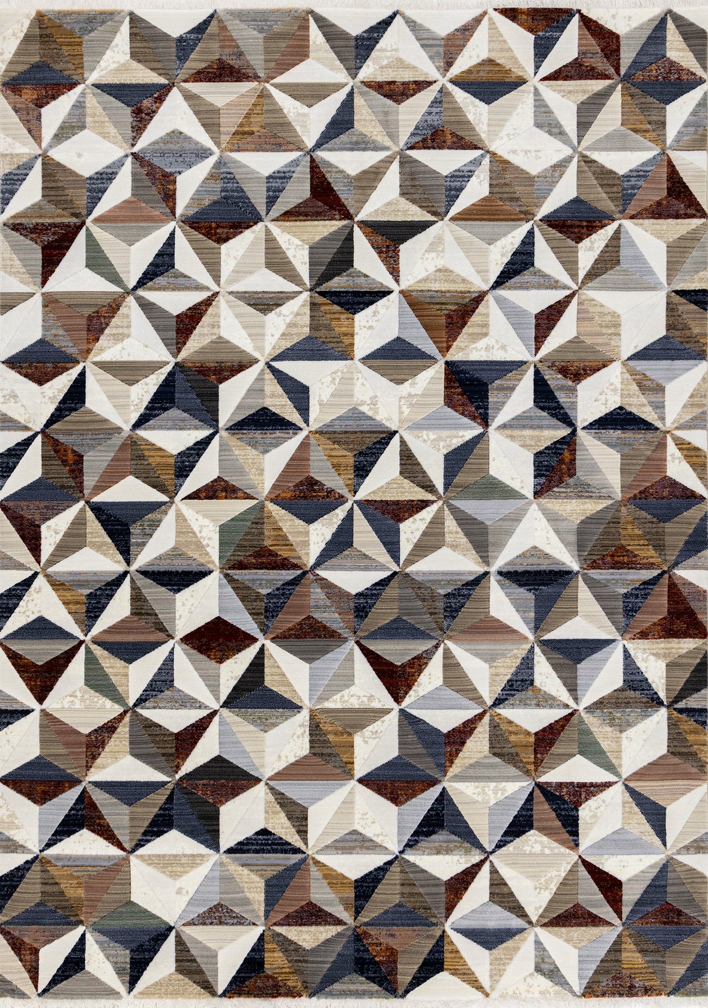 Mid-Century Geometric Cream Area Rug