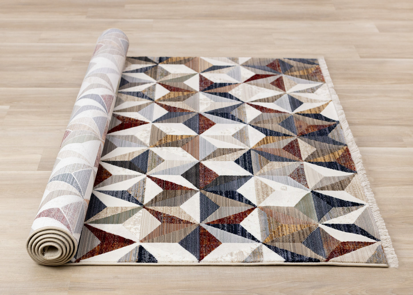 Mid-Century Geometric Cream Area Rug