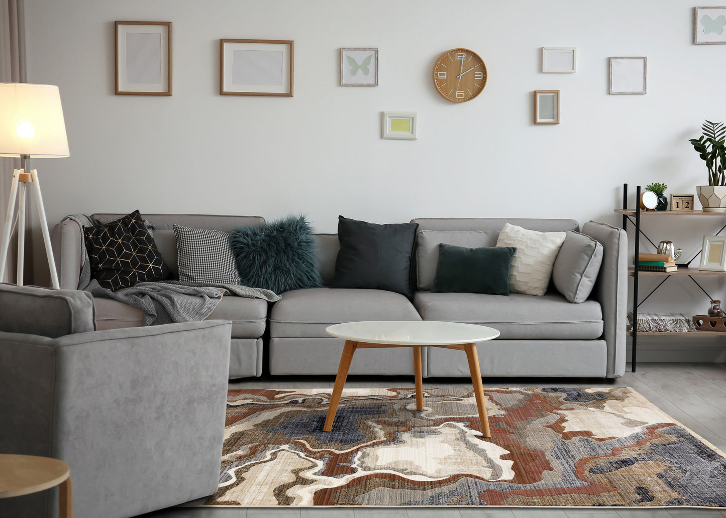 Contemporary Organic Beige Area Rug