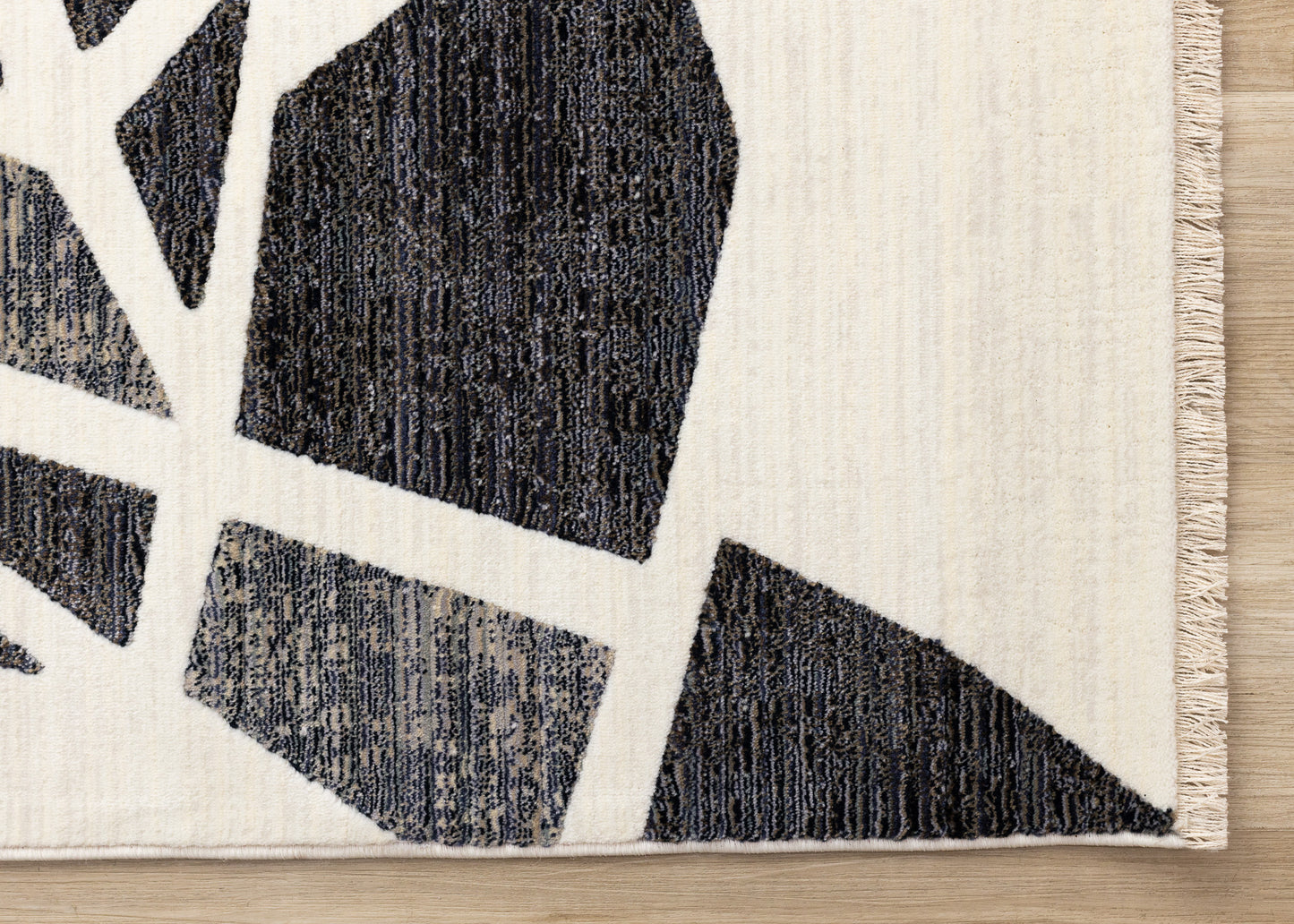 Art Distressed Geometric Cream Area Rug
