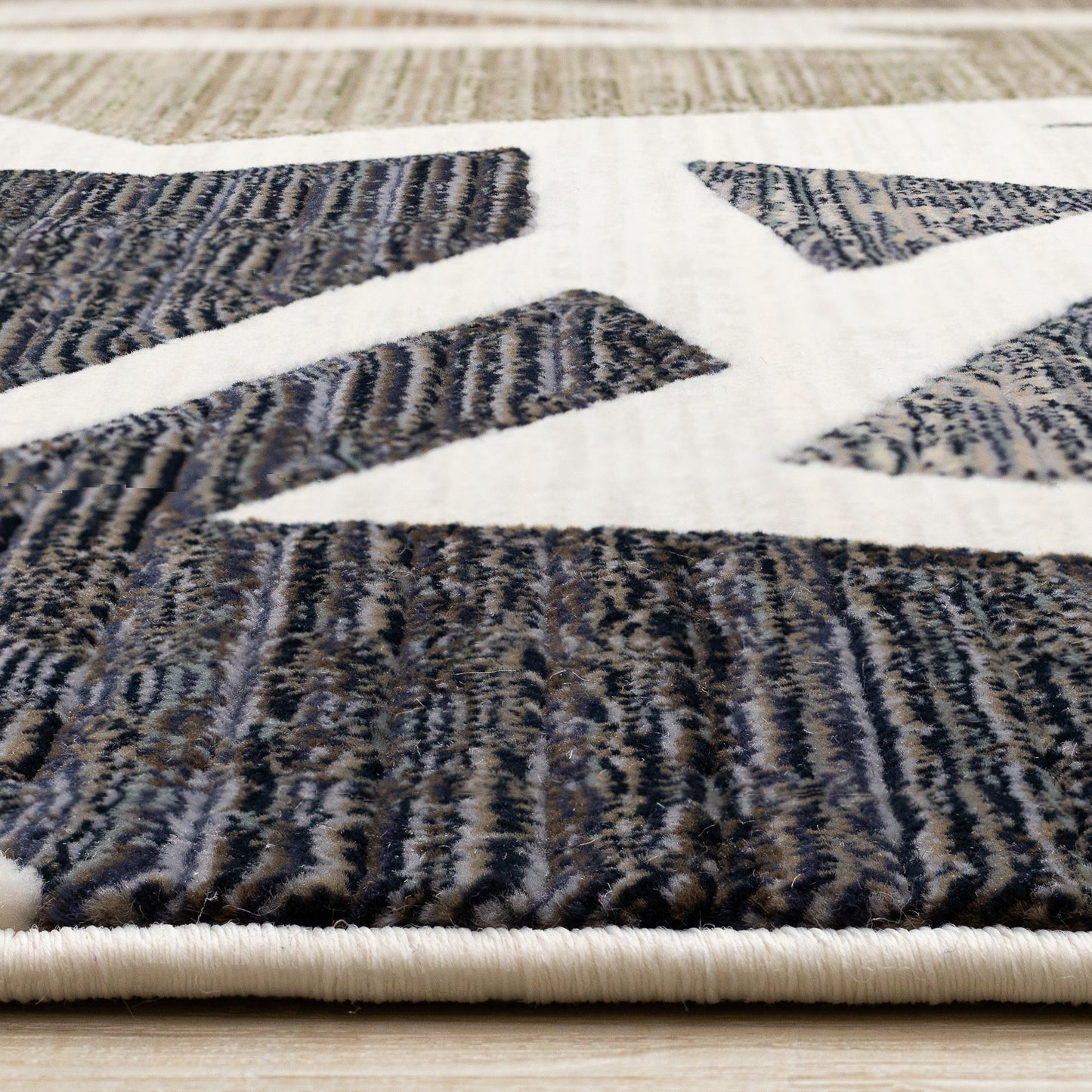 Art Distressed Geometric Cream Area Rug
