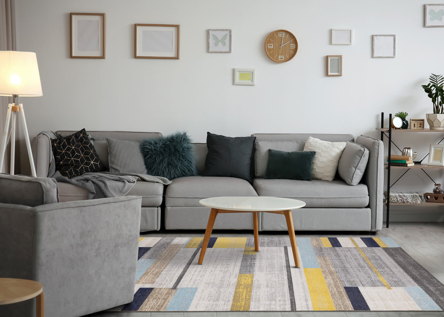 Contemporary Geometric Grey Area Rug