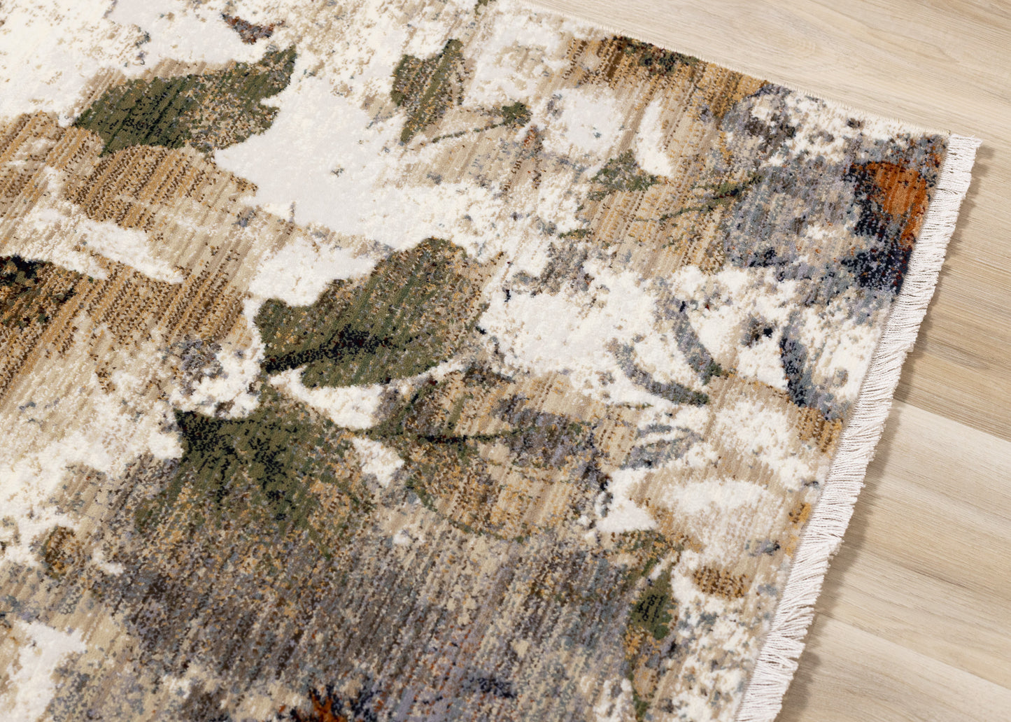 Contemporary Botanical Cream Area Rug