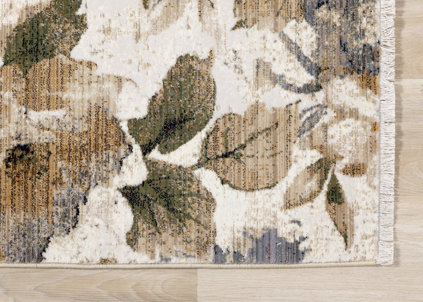 Contemporary Botanical Cream Area Rug