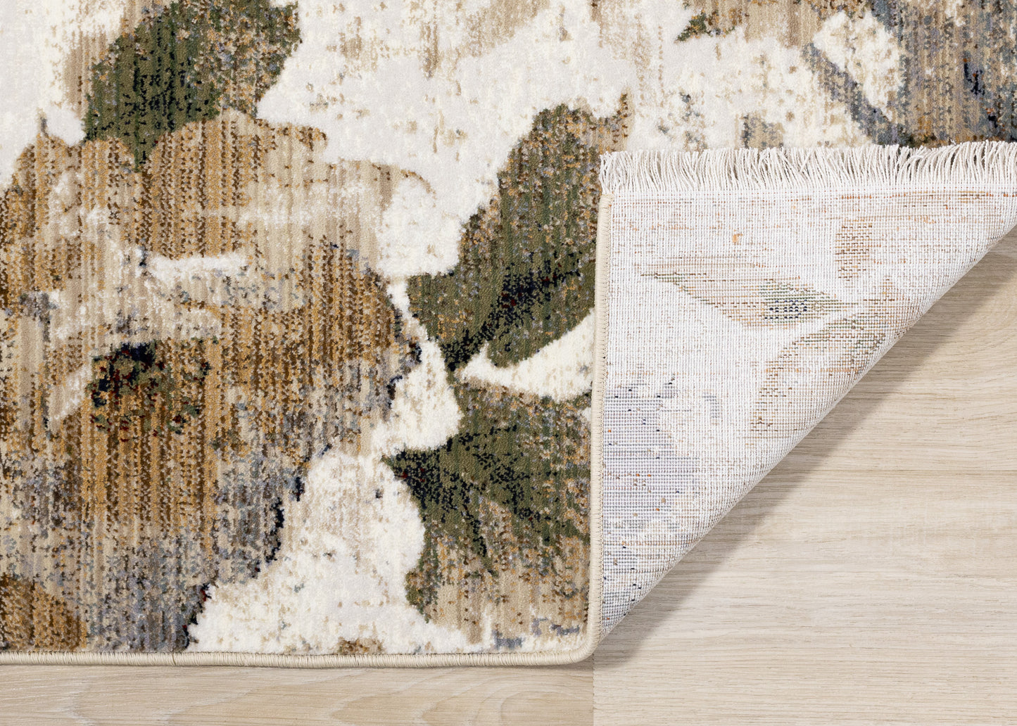 Contemporary Botanical Cream Area Rug
