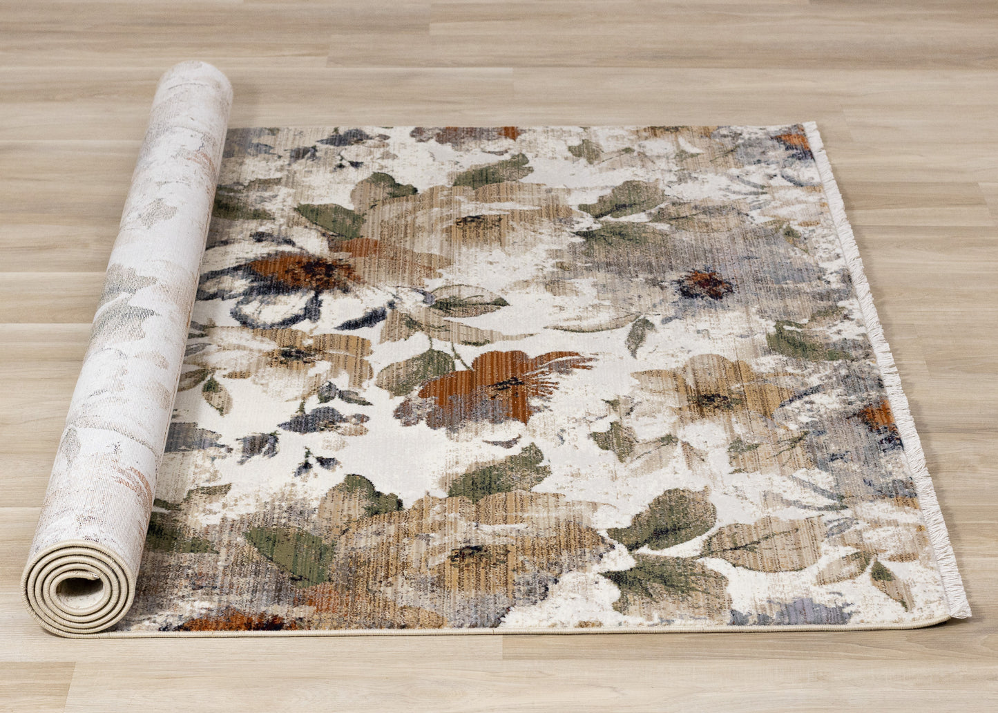 Contemporary Botanical Cream Area Rug