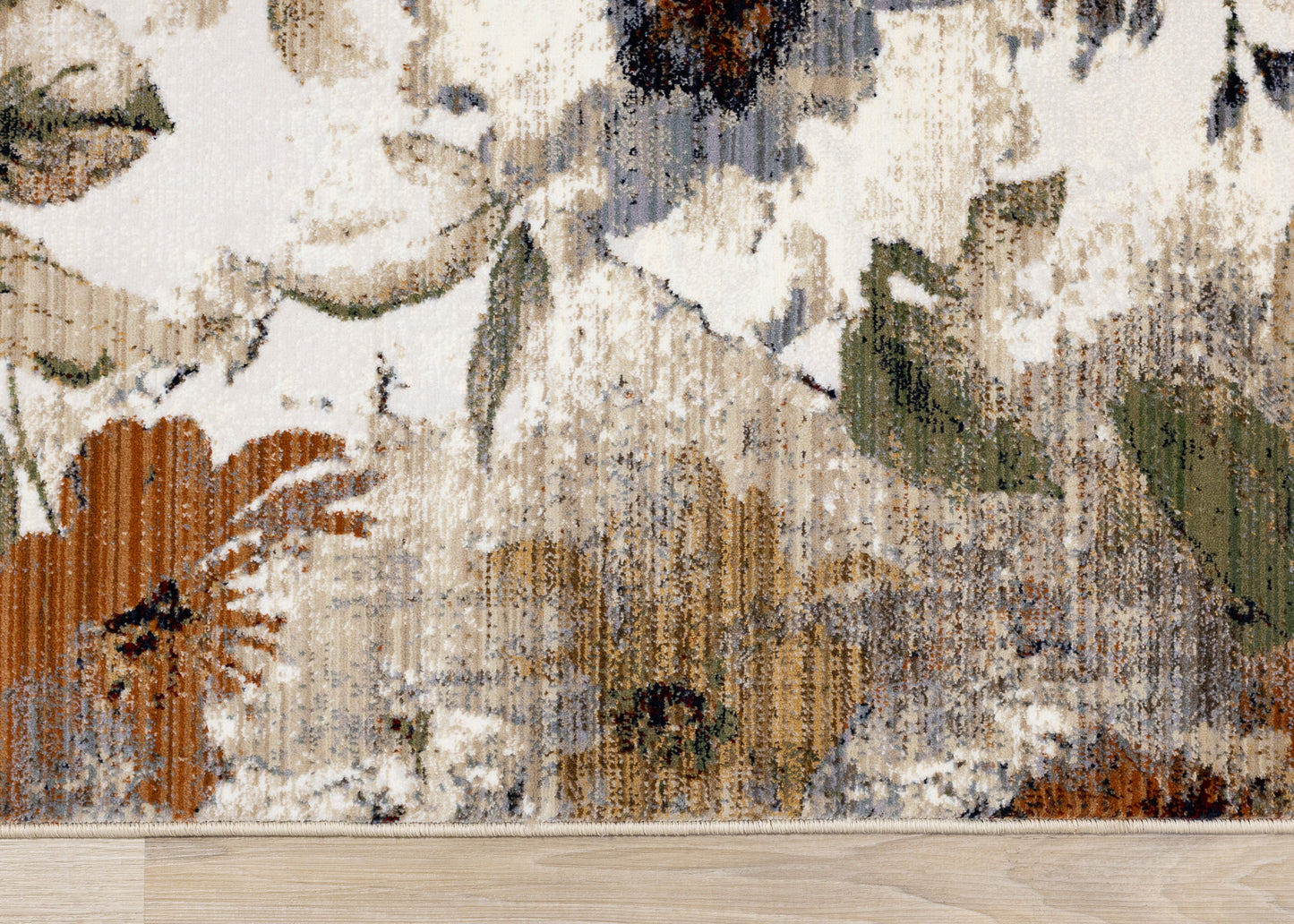 Contemporary Botanical Cream Area Rug
