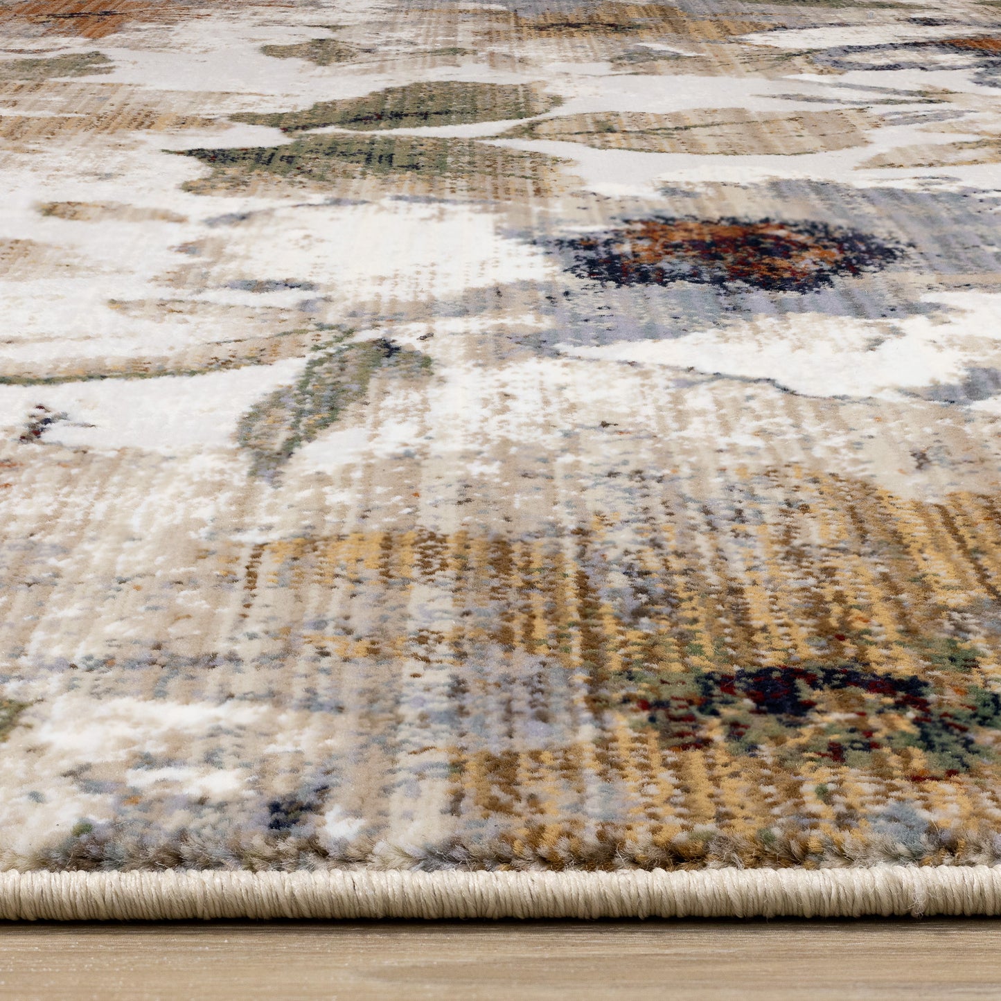 Contemporary Botanical Cream Area Rug
