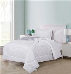 100% Jacquard Microfiber White Comforter Set