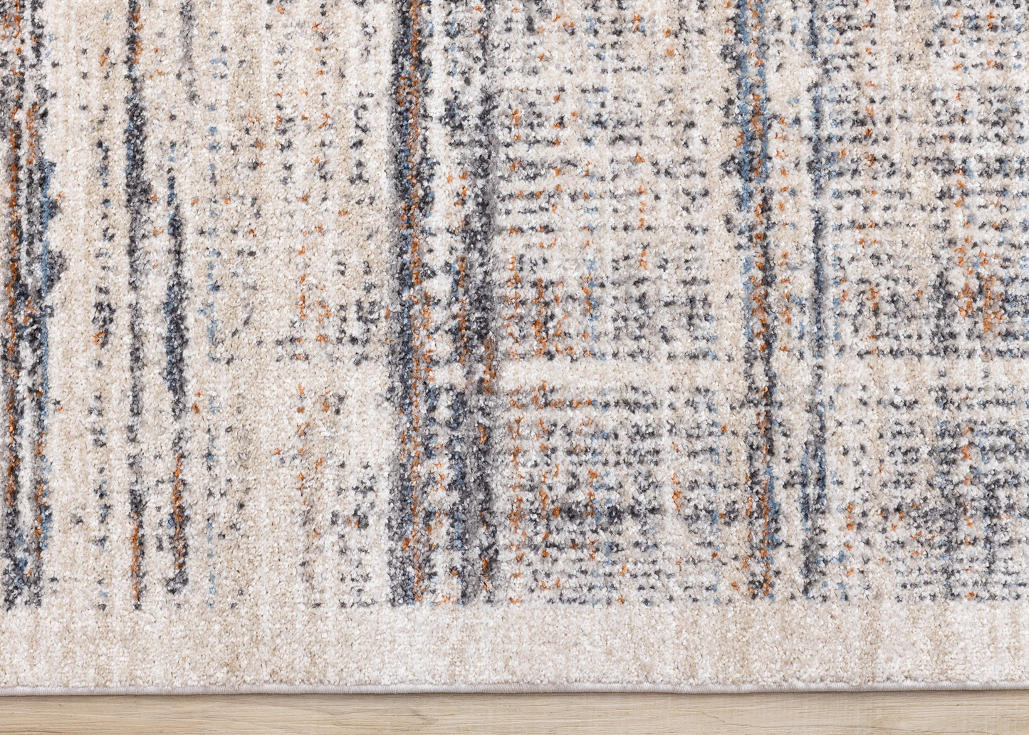 Contemporary Border Distressed Beige Area Rug