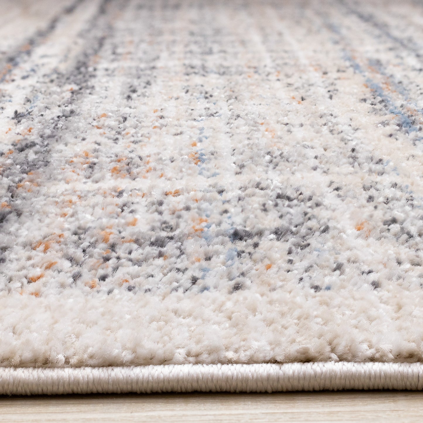 Contemporary Border Distressed Beige Area Rug
