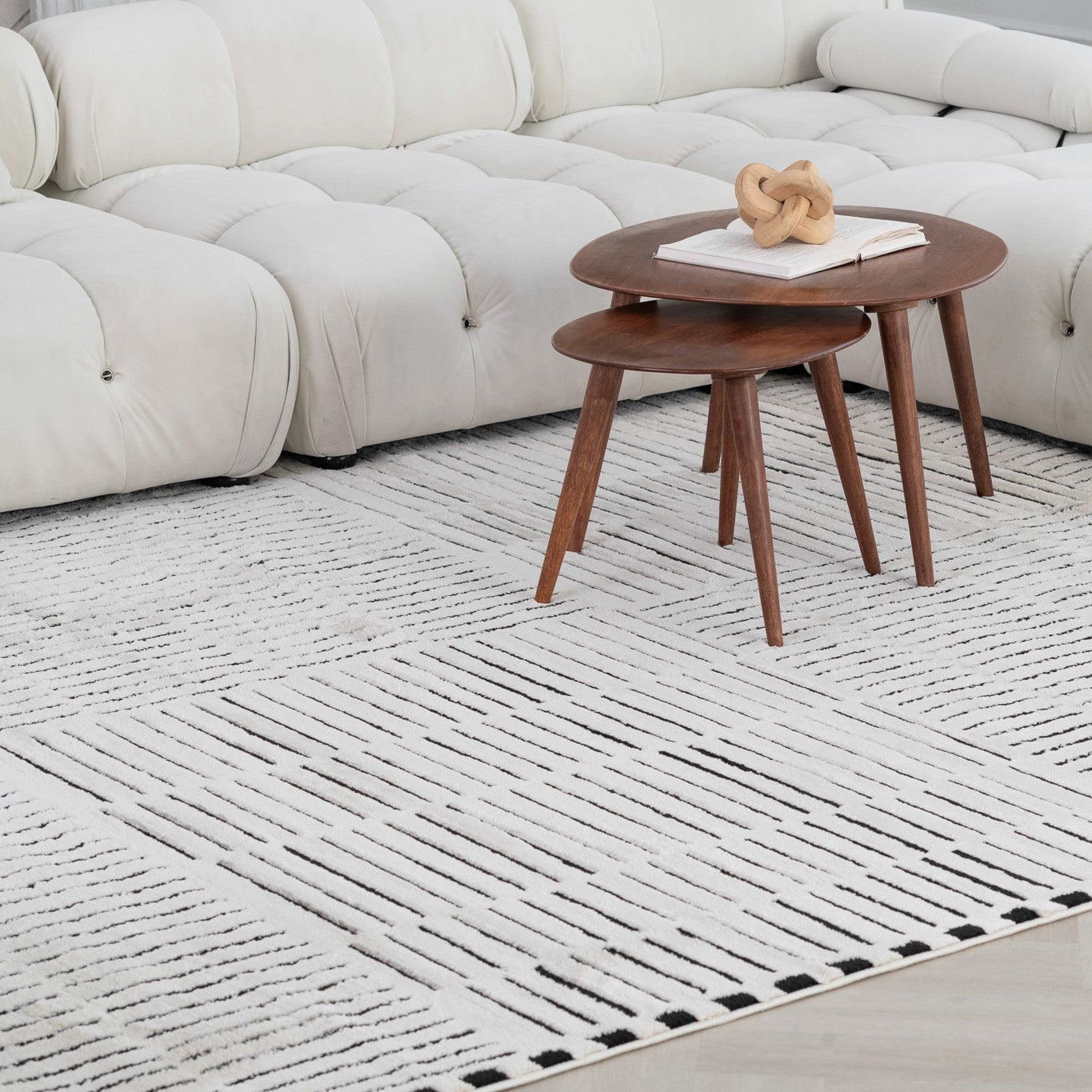 Alfombra Domus Abstract Modern Cream Black