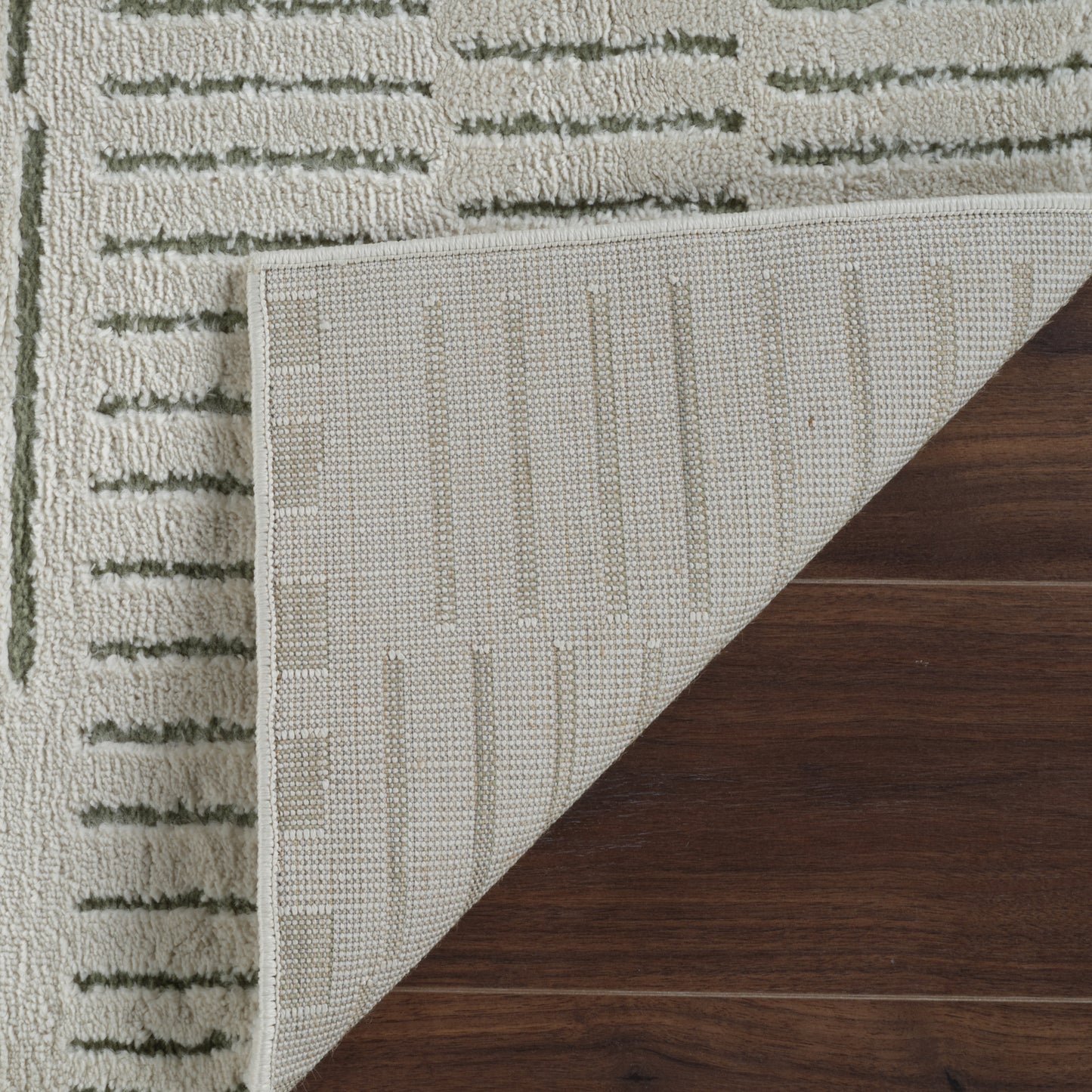 Kawa Abstract Modern Cream and Green Indoor Rug