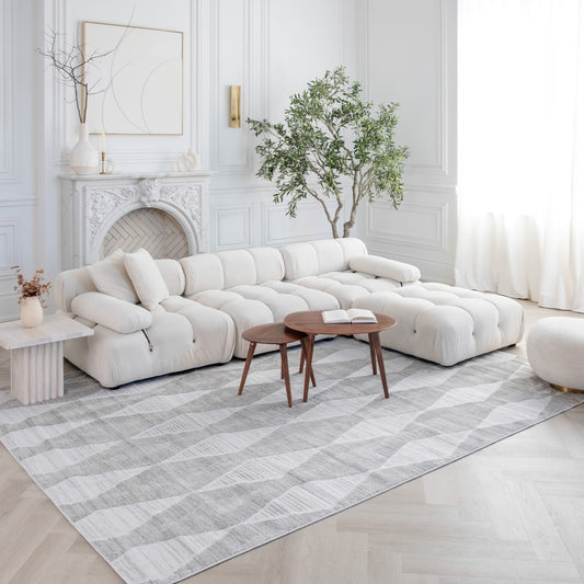 Tapis gris abstrait moderne Astra