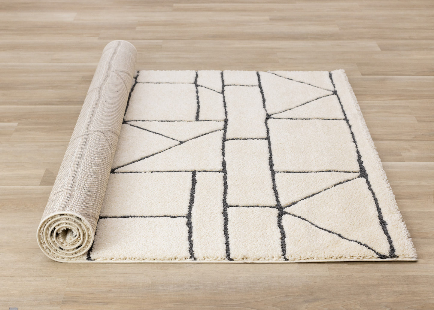 Contemporary Geometric Cream Area Rug