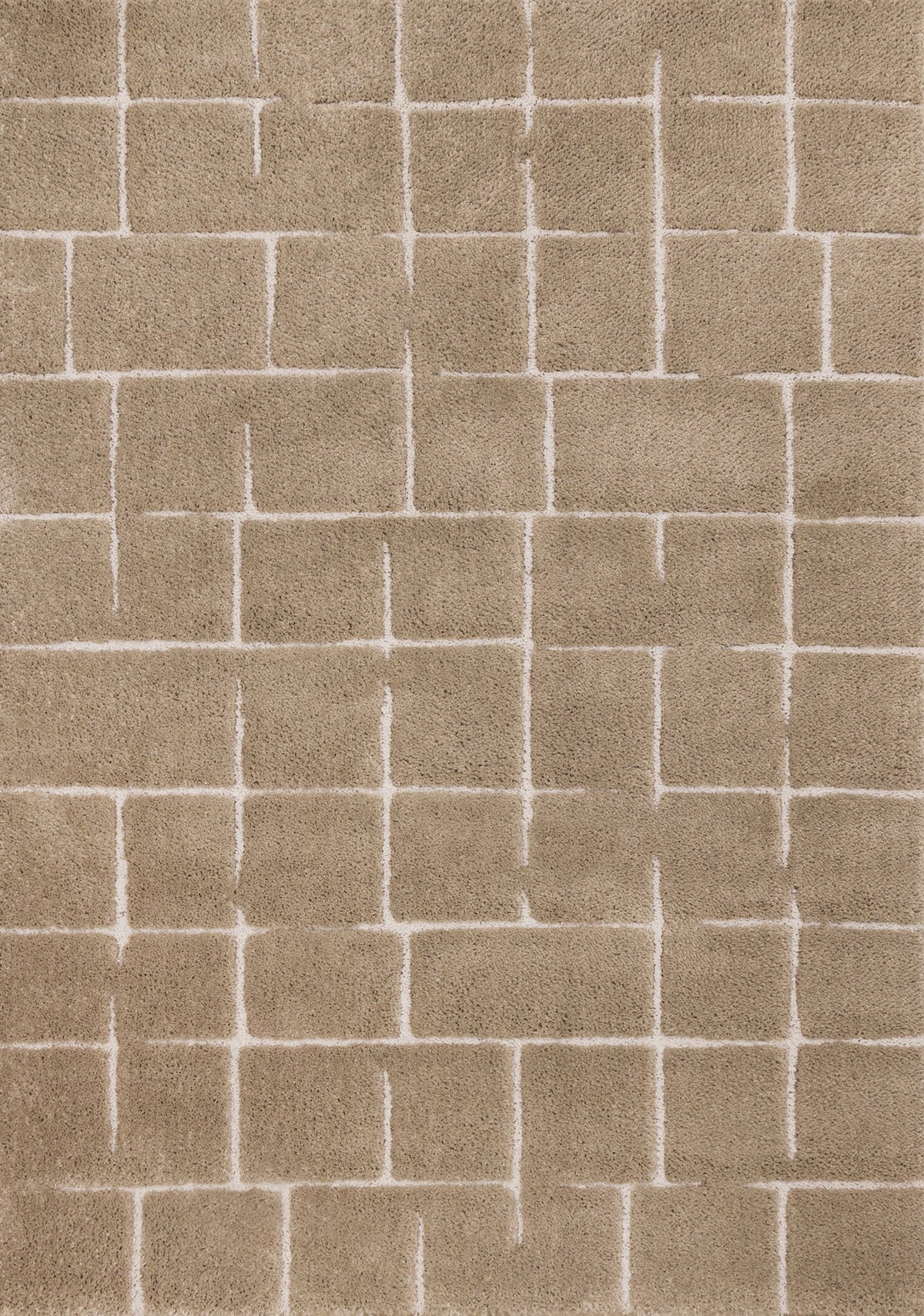 Alfombra Ulric de rayas contemporánea en taupe y blanco