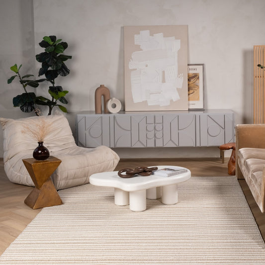 Tapis marron moderne rayé Hogar