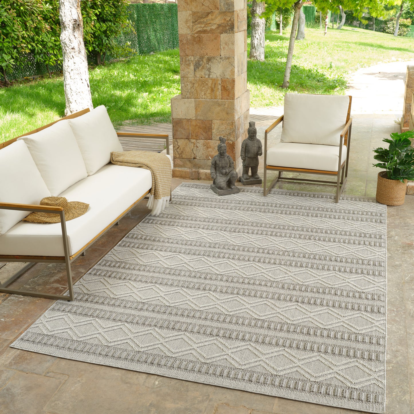 Tapis gris moderne abstrait Hogar