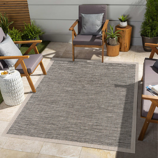 Vista Geometric Solid Grey Rug