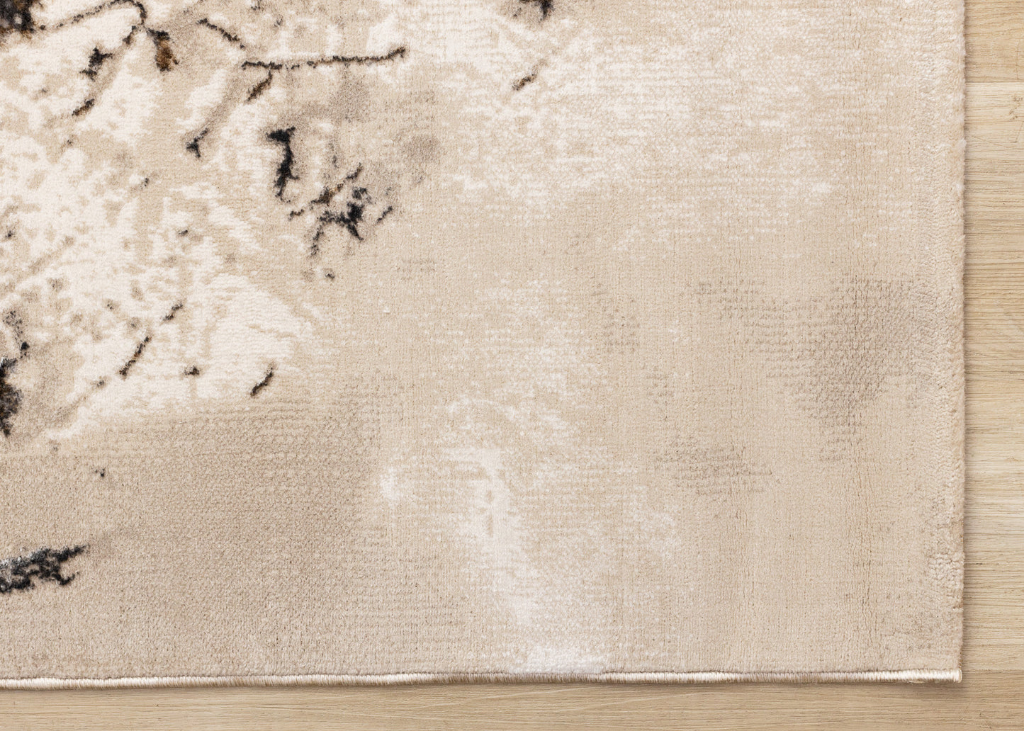 Contemporary Botanical Distressed Taupe Area Rug