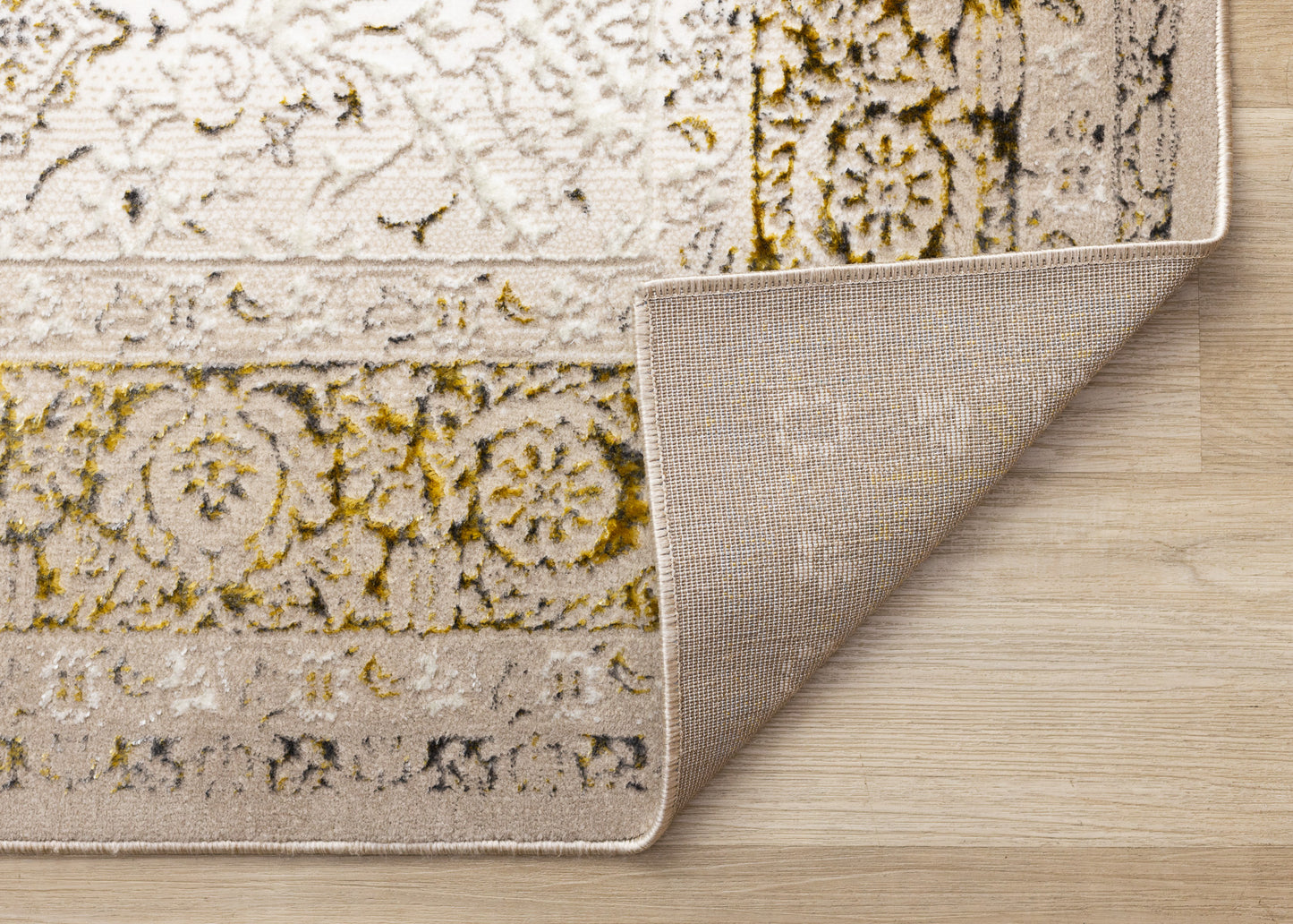 Traditional Border Elegant Cream Area Rug