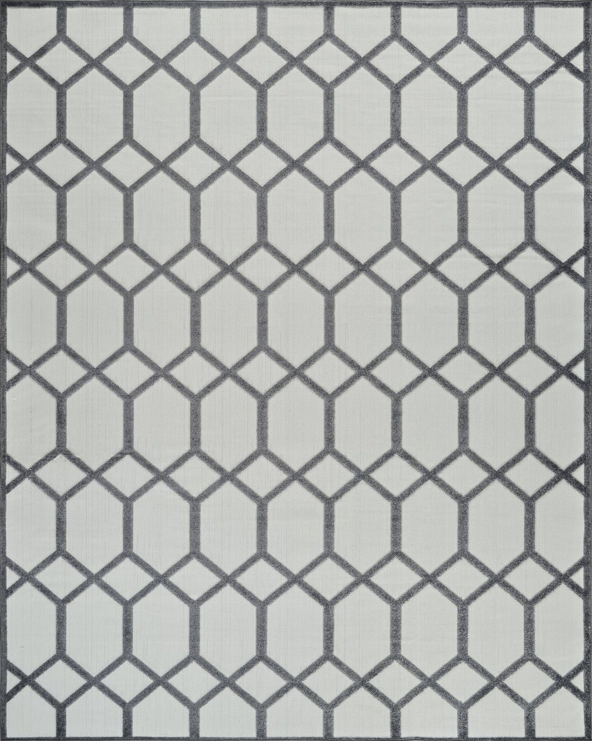 Tapis Kairo à treillis contemporain gris et beige