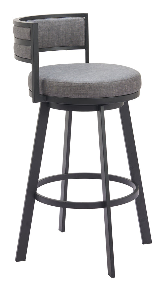 Tabouret de bar pivotant Gimsby gris