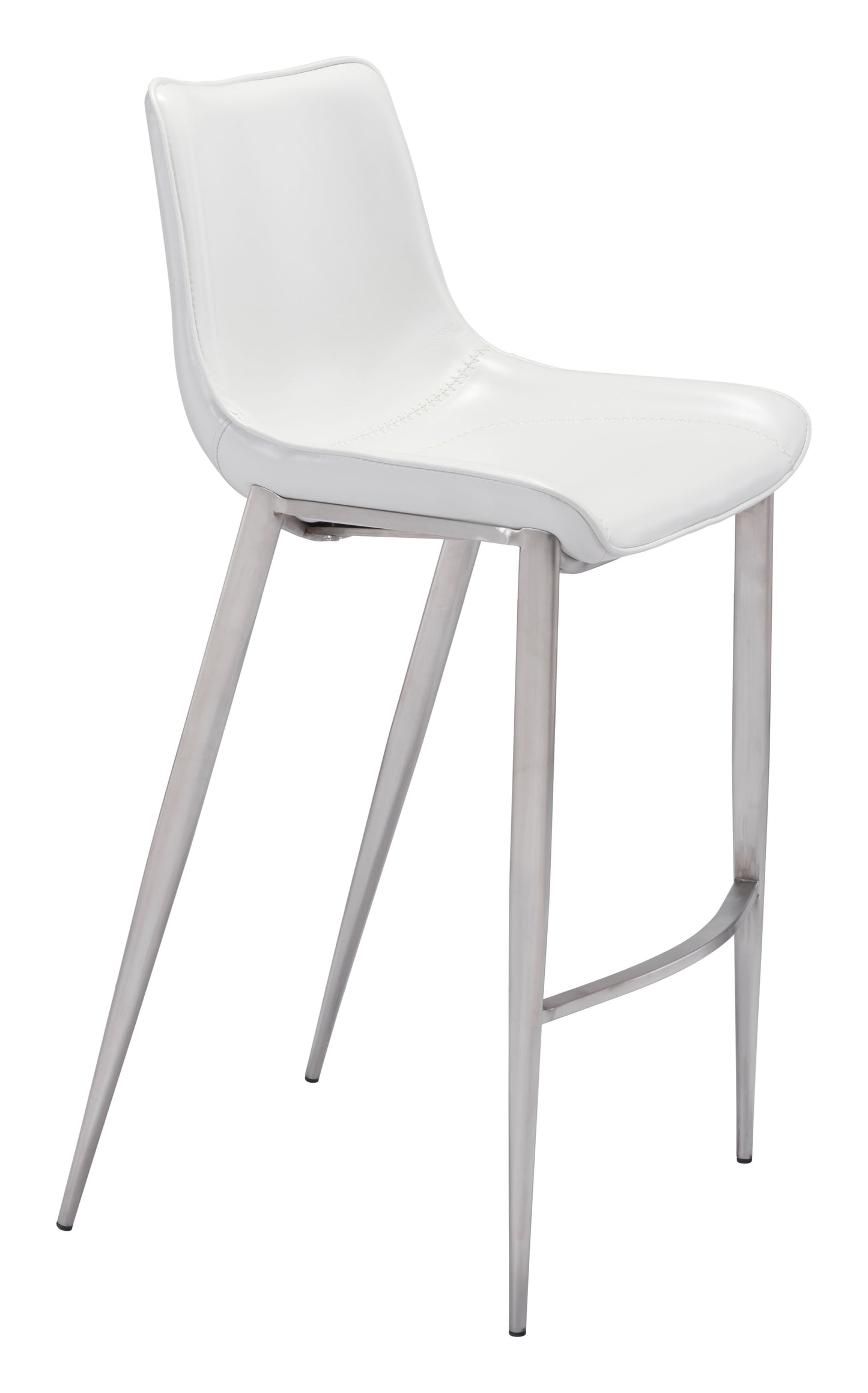 Juego de 2 taburetes de bar en blanco y plateado: calidad superior y diseño elegante para tu hogar.