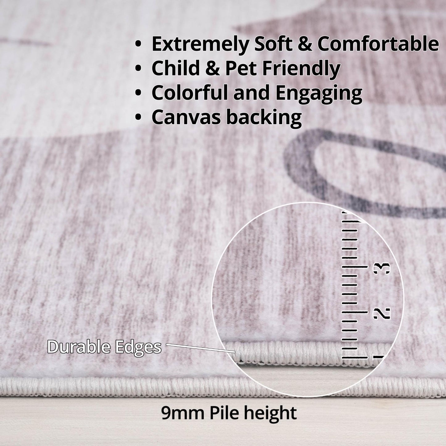 Soft Steps Playtime Lion, tapis de jeu animaux de dessin animé tapis doux beige neutre