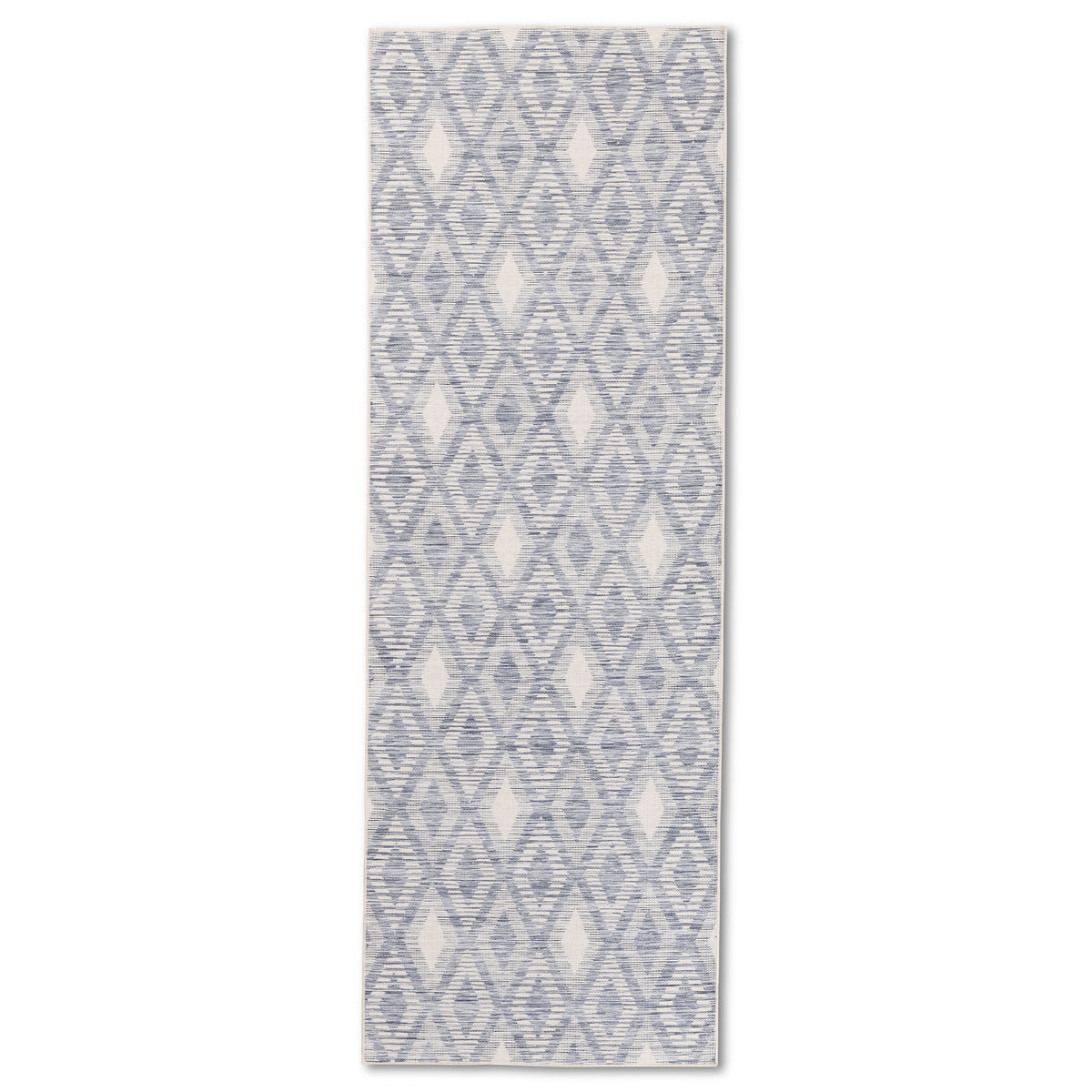 Geometric Modern Blue and Ivory Outdoor Rug