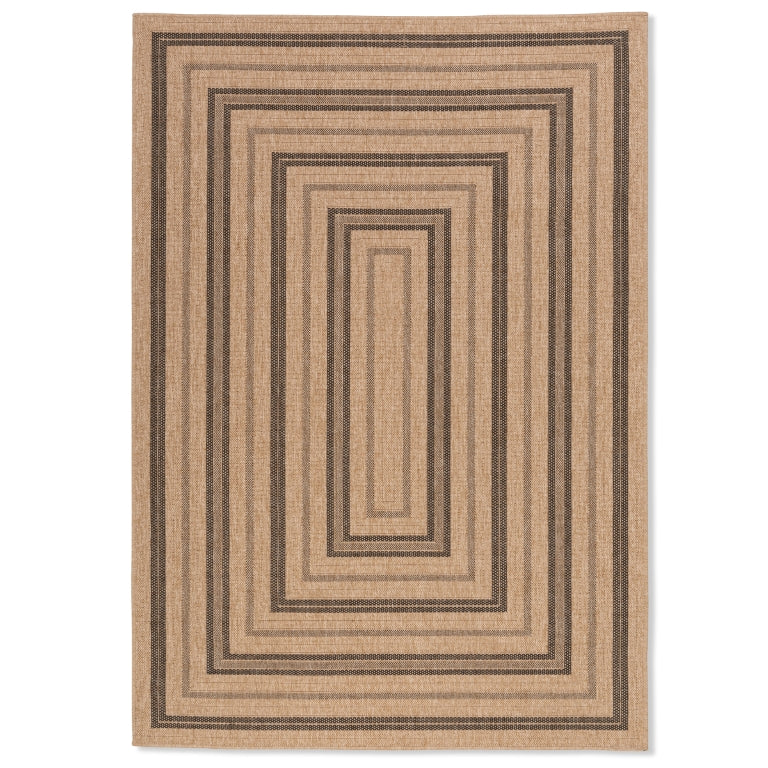 Tapis d'extérieur géométrique moderne jute