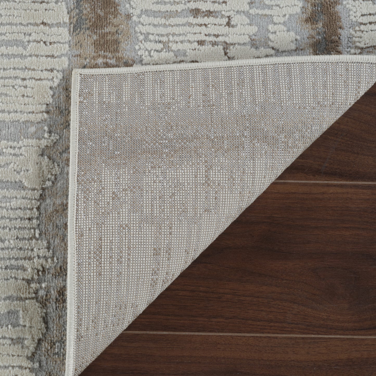 Elva Striped Contemporary Beige and Brown Indoor Rug