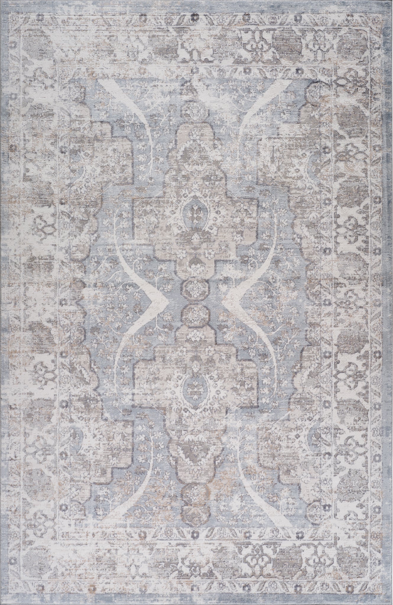 Alfombra azul moderna vintage Atlas