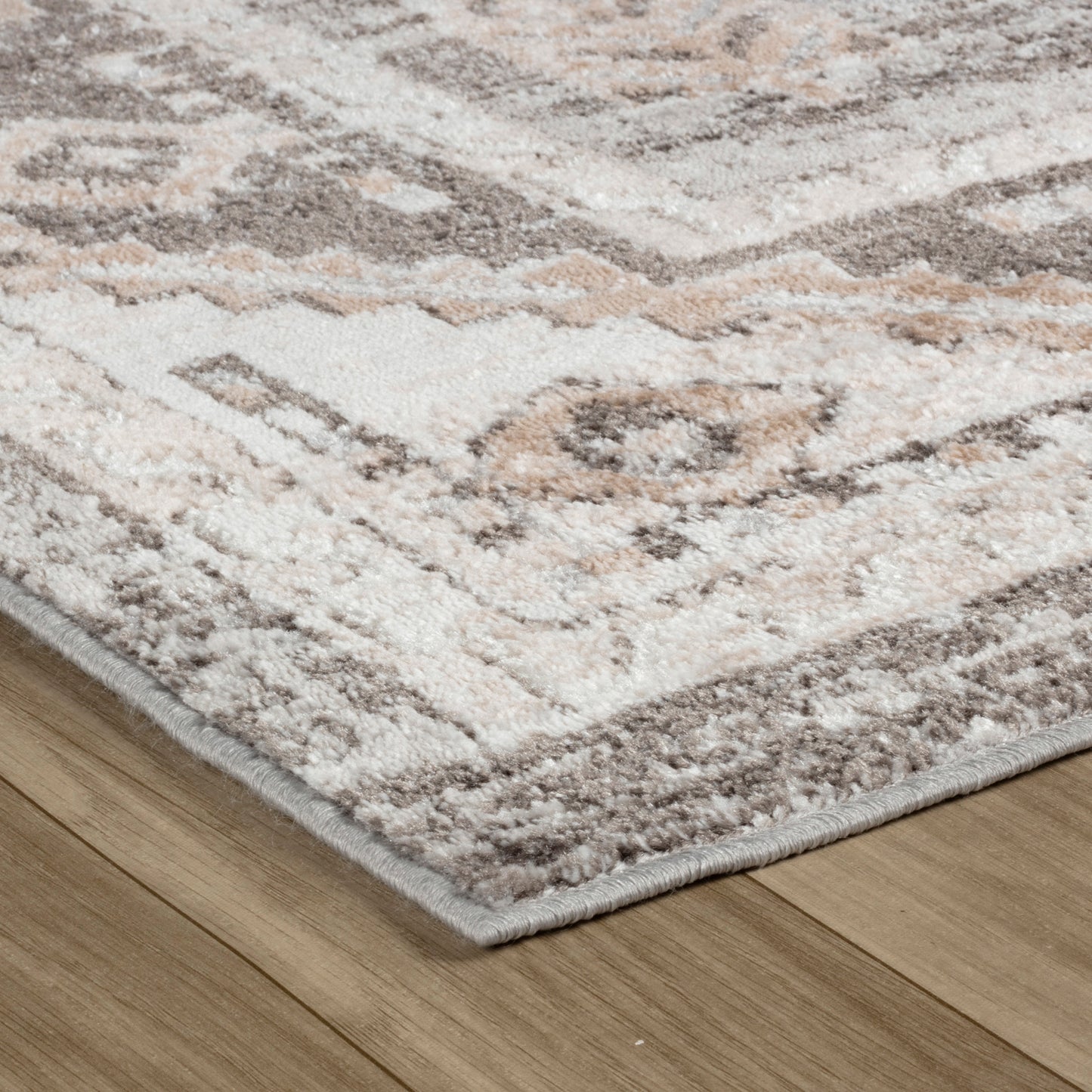 Alfombra Cadence Vintage marrón desgastada