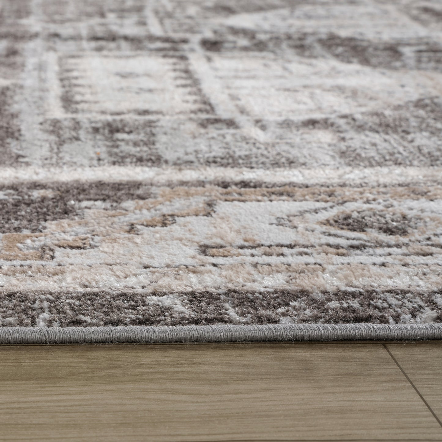 Alfombra Cadence Vintage marrón desgastada