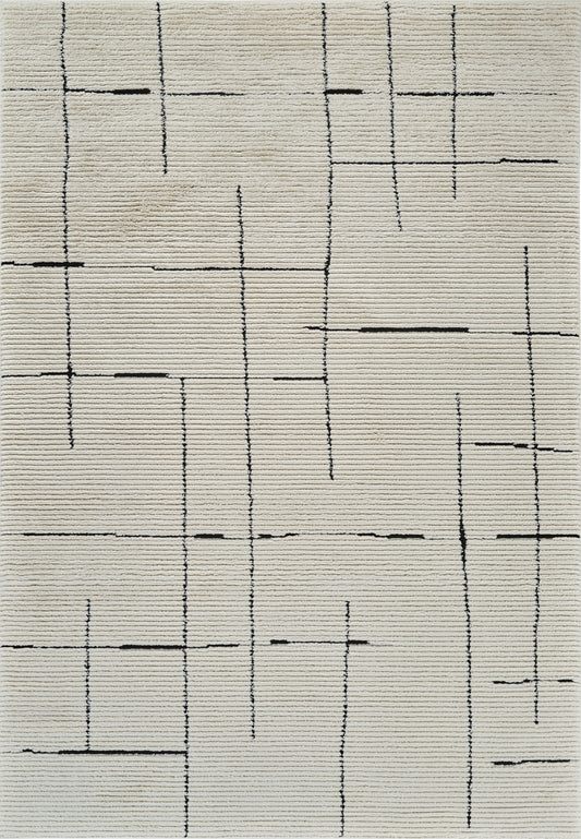 Alfombra Domus Abstract Modern Cream Black