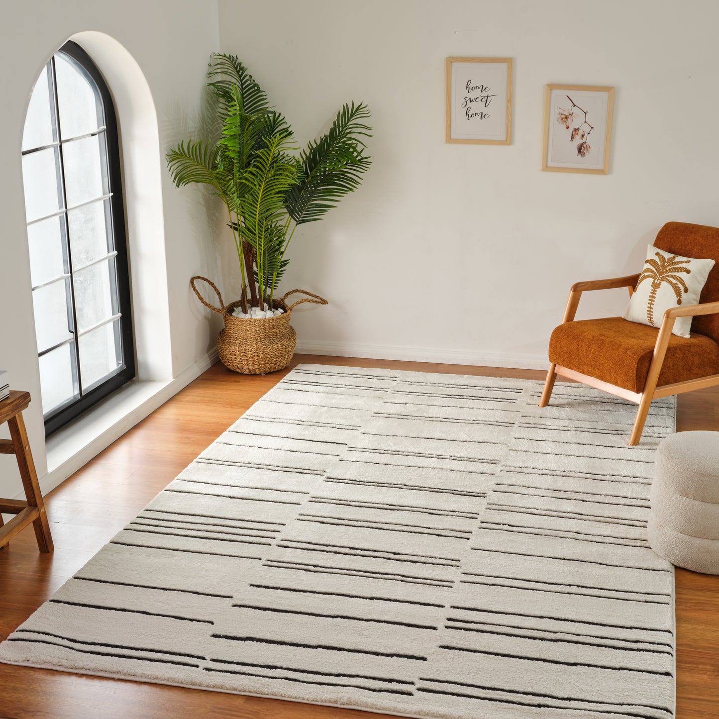 Tapis Domus Abstract Modern Crème Noir