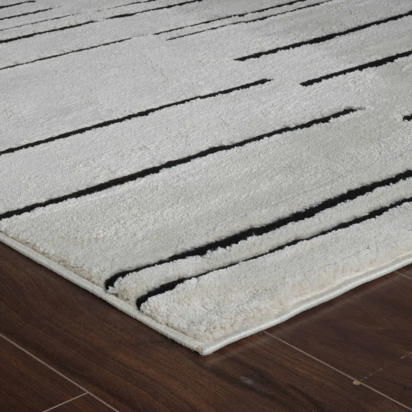 Tapis Domus Abstract Modern Crème Noir