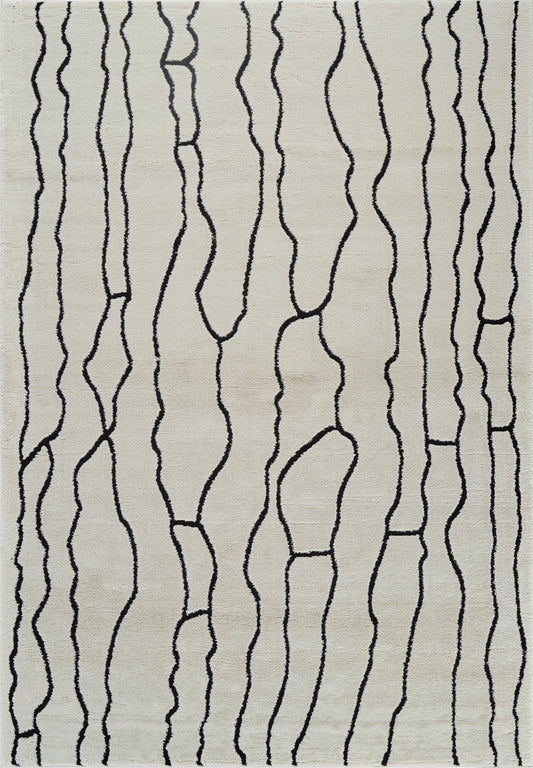 Alfombra Domus Abstract Modern Cream Black