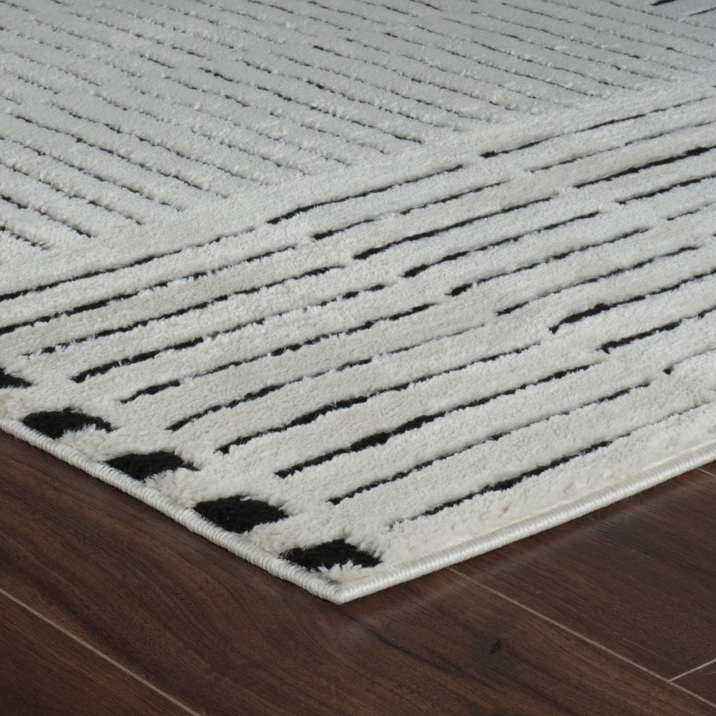 Alfombra Domus Abstract Modern Cream Black