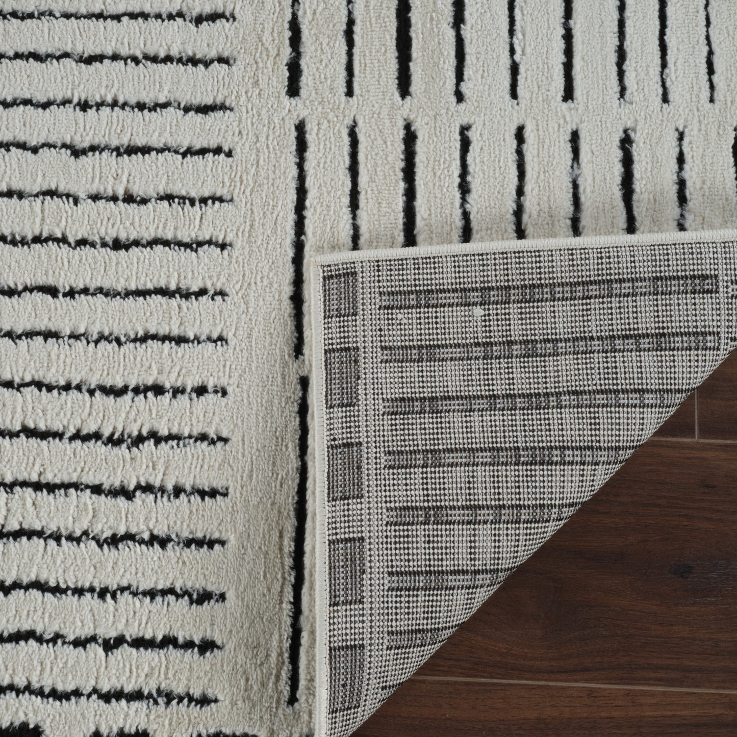 Alfombra Domus Abstract Modern Cream Black